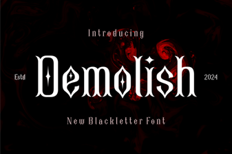 Demolish Font – Bold Blackletter Typeface for Impactful Designs