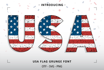 Usa Flag Grunge Font for Bold Patriotic Designs
