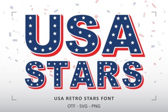 Usa Retro Stars Font for Bold Vintage Design Projects