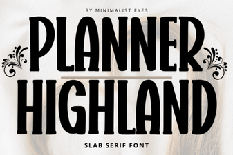 Planner Highland Font - Free Slab Serif Display Typeface